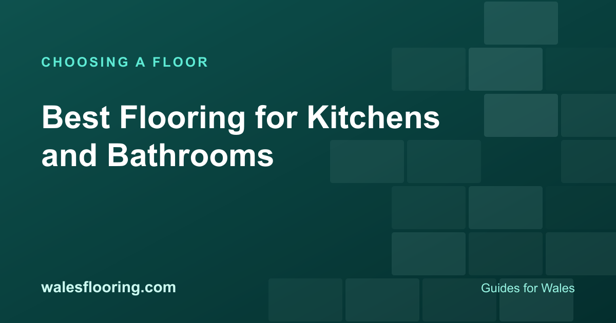 Illustration card titled Best Flooring for Kitchens and Bathrooms