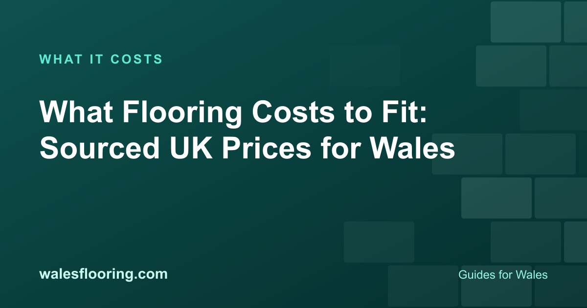 Illustration card titled What Flooring Costs to Fit: Sourced UK Prices for Wales