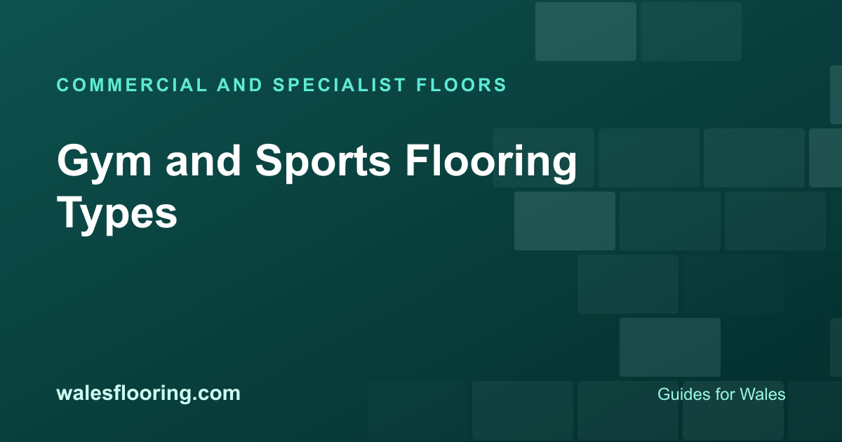 Illustration card titled Gym and Sports Flooring Types