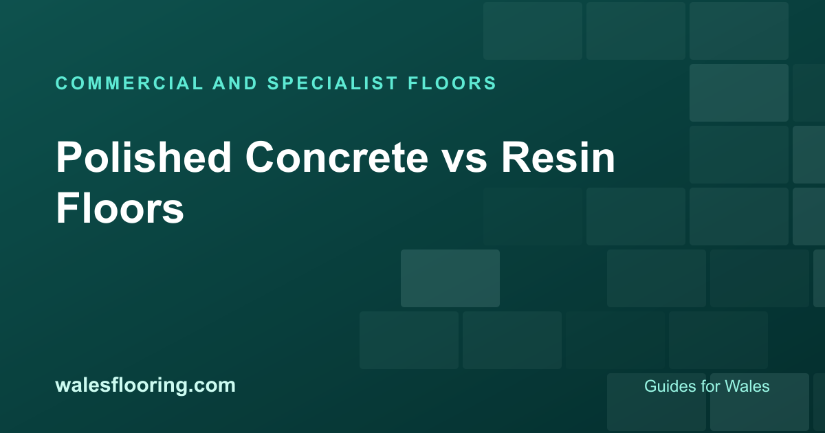 Illustration card titled Polished Concrete vs Resin Floors